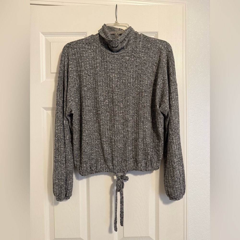 Coco + Jaimeson Women’s Turtleneck Sweater Blouse, Gray, Large